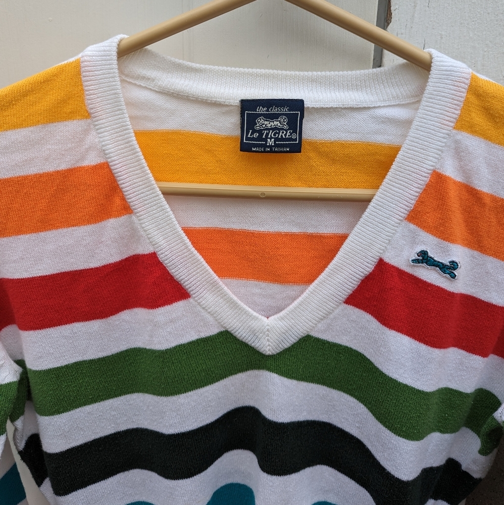 00s vintage rainbow Y2K Le Tigre striped sweater perfect for you!